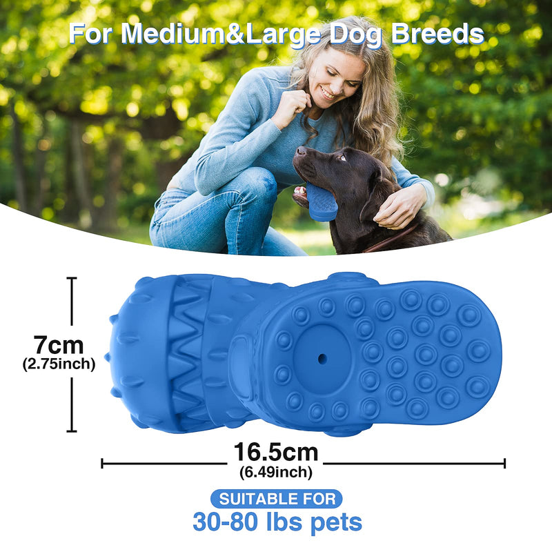 RUXAN Dog Toy Indestructible for Aggressive Chewing - Robust Squeaking Interactive Dog Toy - Natural Rubber Chew Toy for Large Medium Dogs Chewing, Hunting, Fetching Blue - PawsPlanet Australia