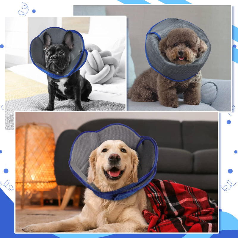 Neck brace for dogs, neck brace for cats, protective collar for dogs, breathable dog collar for small, medium and large dogs, adjustable dog recovery collar after surgery, lightweight E-collar L (neck: 34-44cm/13.4-17.3in) blue - PawsPlanet Australia