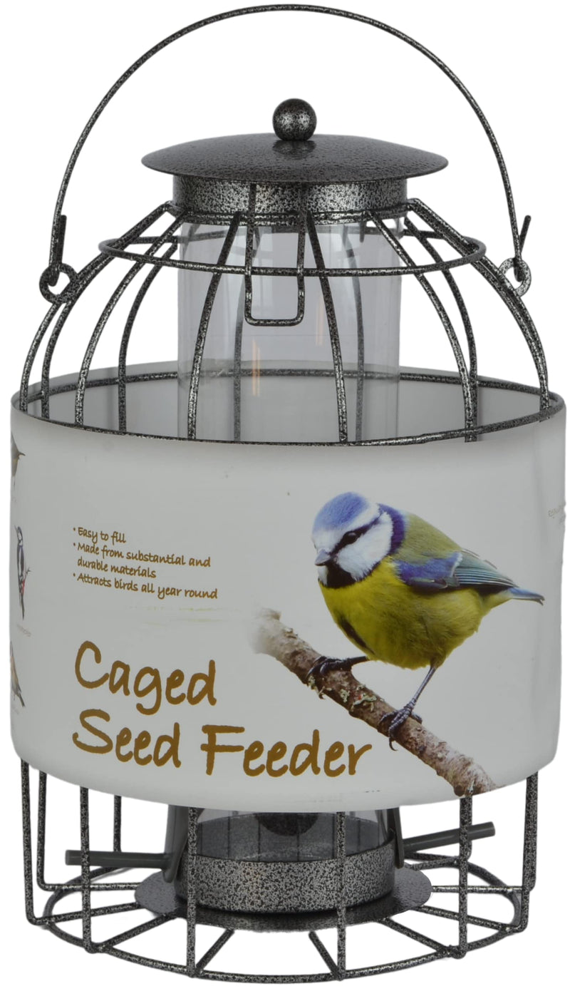 Green Jem Dome Caged Seed Wild Bird Feeder, Designed To Deter Squirrels And Also Larger Garden Birds Such As Pigeons And Doves, - PawsPlanet Australia