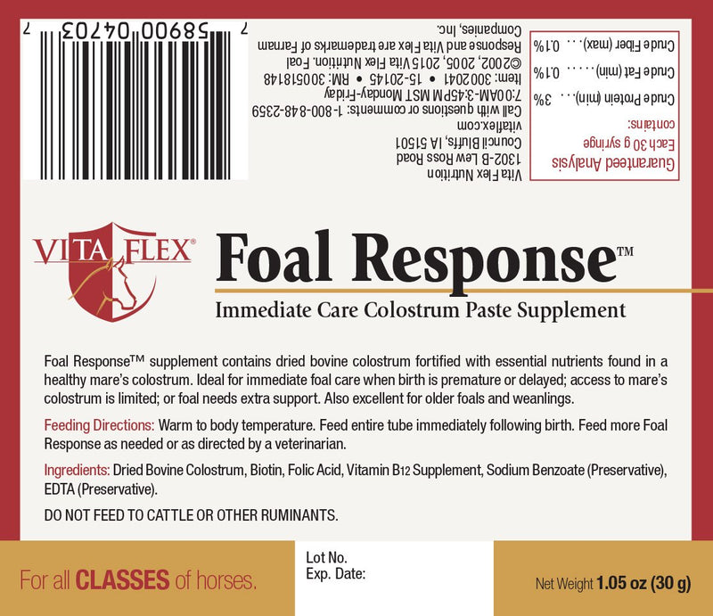 Vita Flex Foal Response Immediate Care Colostrum Paste Supplement, 1.05 oz - PawsPlanet Australia