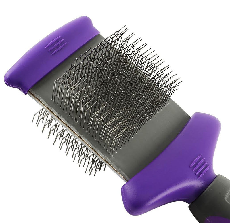 HERTZKO Double Sided Flexible Slicker Brush Removes Loose Hair, Tangles, and Knots, Flexible Head Contours on Your Pet’s Skin - Suitable for Dogs and Cats Double-sided - PawsPlanet Australia