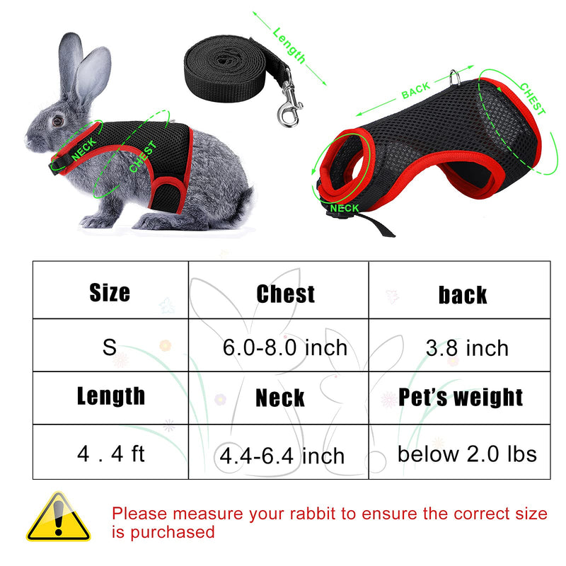 3 Pieces Bunny Rabbit Harness with Leash Adjustable Guinea Pig Harness Rabbit Buckle Breathable Mesh Pet Vest for Bunny Ferret Chinchilla and Similar Small Animals S - PawsPlanet Australia