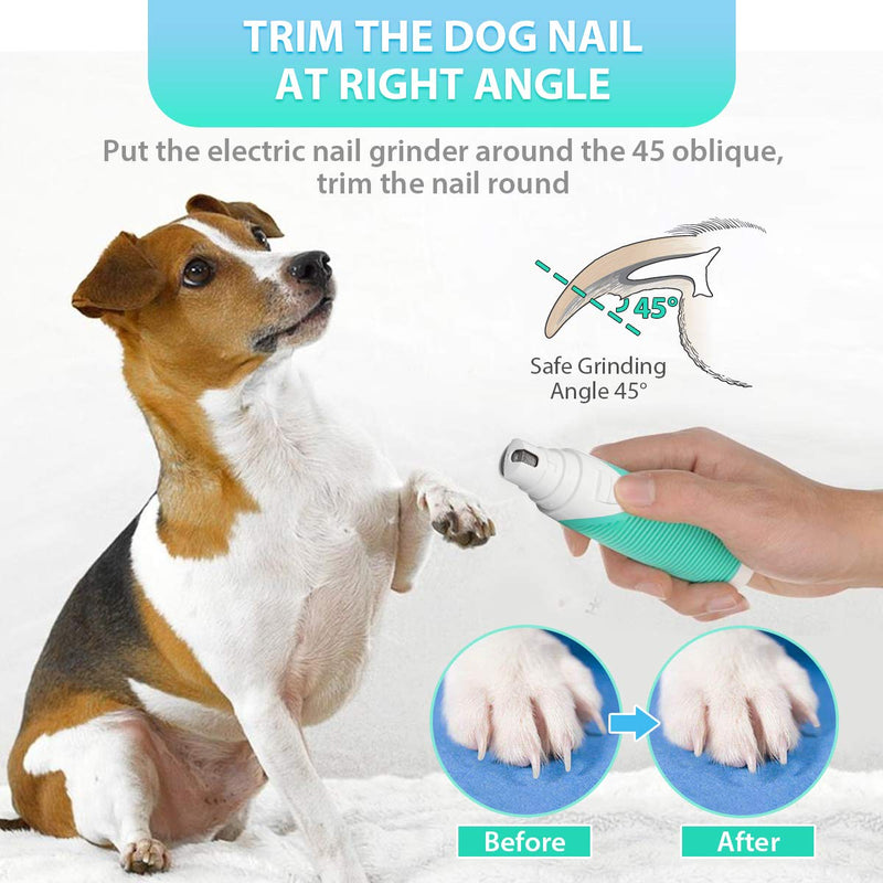 [Australia] - FOCUSPET Dog Nail Grinder, Pet Nail Grinder Trimmer for Small Medium Large Dogs&Cats Electric Nail Grinder 3 Sanding Ports Shaping Smoothing Portable & Rechargeable with Nail Clippers Nail File 