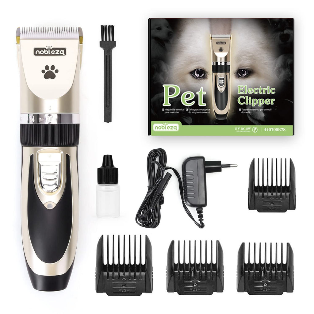 Dog Clipper Clipper for Dog Cat Quiet Professional Pet Hair Clipper Cordless Dog Trimmer Electric Rechargeable Hair Trimmer Dog Clippers Gold - PawsPlanet Australia