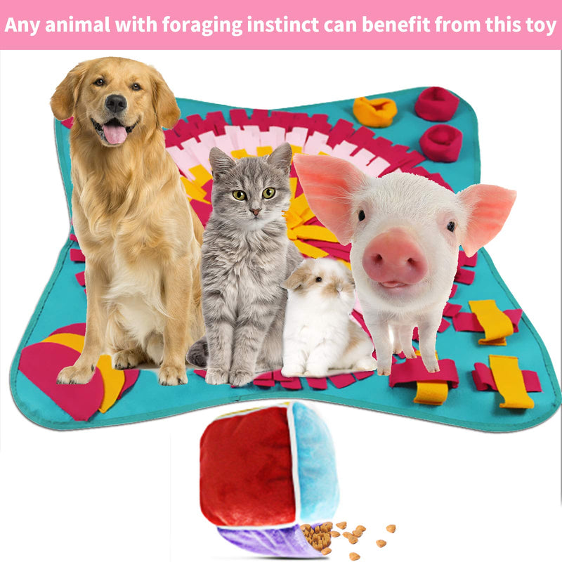 MOSNOW Pet Snuffle Mat with a Feeding Toy,Puppy Brain Training Pad,Pet Feeding Mat for Dogs&Cats,Dog Treat Puzzle Feeder Toy for Boredom,for Training Natural Foraging Skill, Stress Release - PawsPlanet Australia