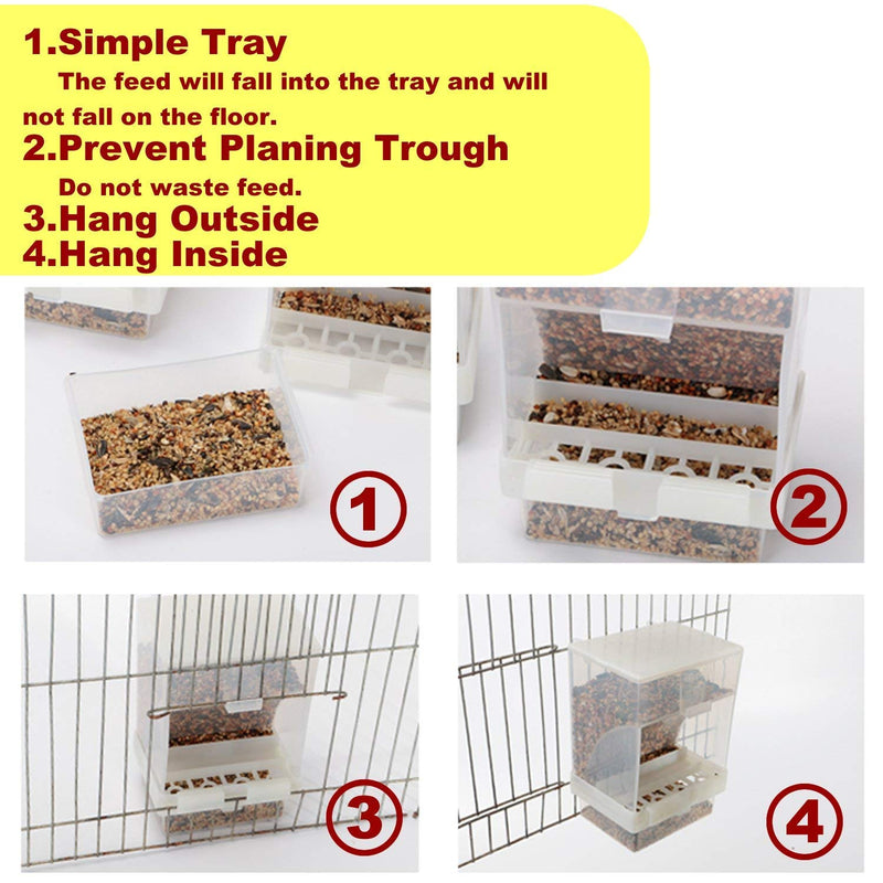[Australia] - nbhbj Automatic Bird Feeder, No-Mess Bird Feeder, Cage Accessories for Budgerigar Canary Cockatiel Finch Parakeet Seed Food Container 