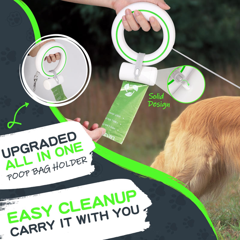 moestar Retractable Dog Leash Hands Free Dog Leash Extendable 360° Tangle Free Retractable Leash with Dog Poop Bag Holder 3m/10ft for Medium Small Dogs (Green) Green - PawsPlanet Australia