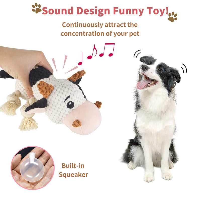 YPets Puppy Toy Plush Dog Toy, Durable Interactive Stuffed Animal Dog Toys with Crinkle Paper, Cute Squeaky Dog Chew Toy for Small, Medium Large Dogs - PawsPlanet Australia