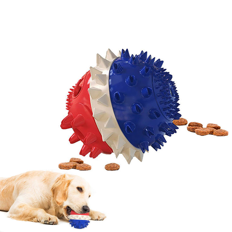 Minoody Dog Toys for Aggressive Chewers l Puppy Teething Chew Toys l Indestructible Dog Toys l Dog Treat Ball l Dog Squeaky Balls for Small, Medium, and Large Dogs l Rubber Fun Interactive Dog Chewer Red/Blue - PawsPlanet Australia