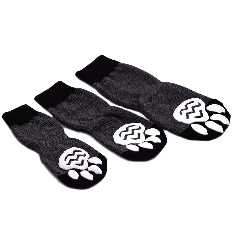 EXPAWLORER Anti-Slip Dog Socks for Indoor Wear, Paw Protection XS Black - PawsPlanet Australia