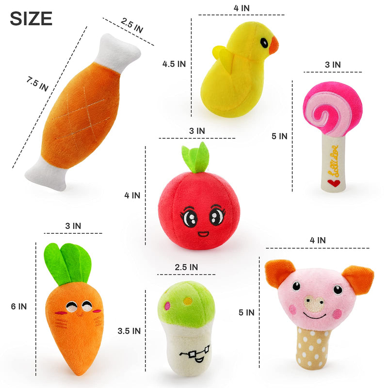 legend sandy Squeaky Dog Toys Cute Stuffed Plush Fruit Snacks Vegetable Dog Toys for Puppy Small Medium Dogs Pets Pack of 14 - PawsPlanet Australia
