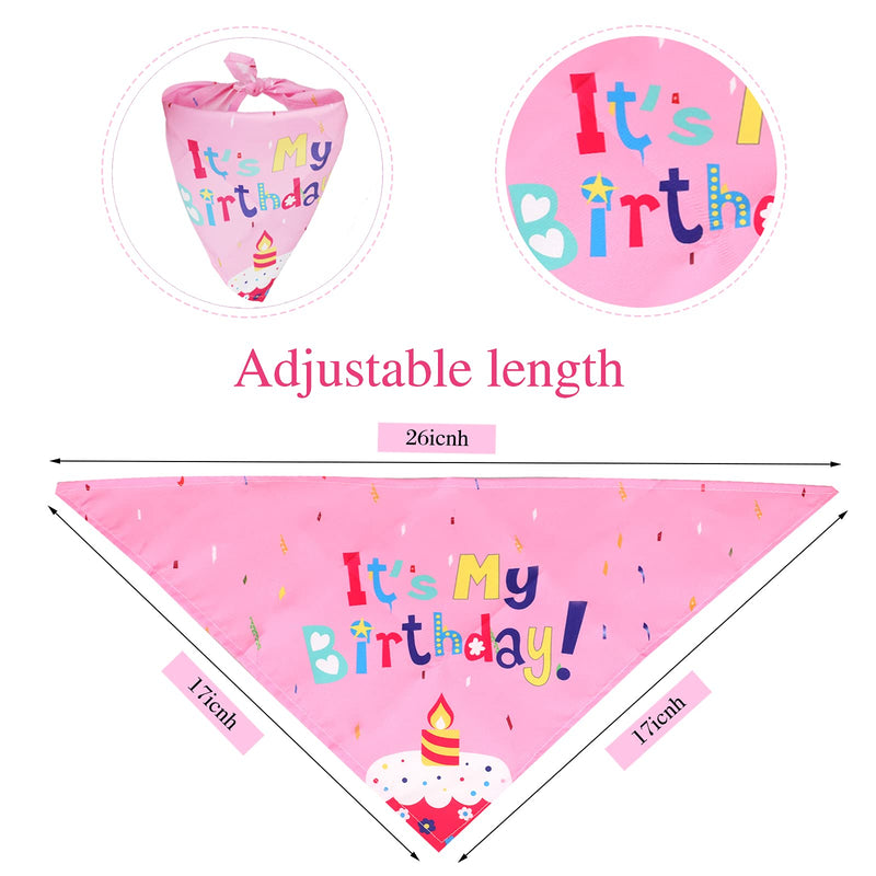 ANYI16 Dog Birthday Party Bandana Girl Dog Birthday Supplies - Pink Hat Scarf Tutu Skirt Happy Birthday Banner for Pet Puppy Dog, Cat - PawsPlanet Australia