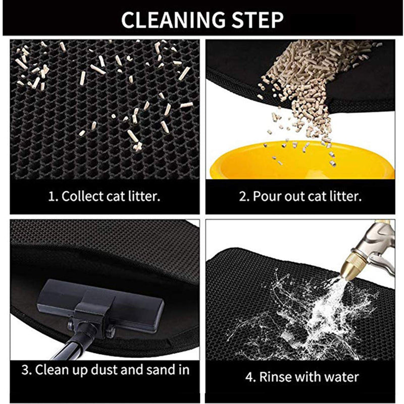 Double Waterproof Cat Litter Mat Trapping Pad Honeycomb Design Foldable Anti-slip Cat Litter Box Mat Scatter Control Urine Proof Trapper Mat Washable EVA Clean Sanitary Mat Pet Supplies,30 *30cm - PawsPlanet Australia