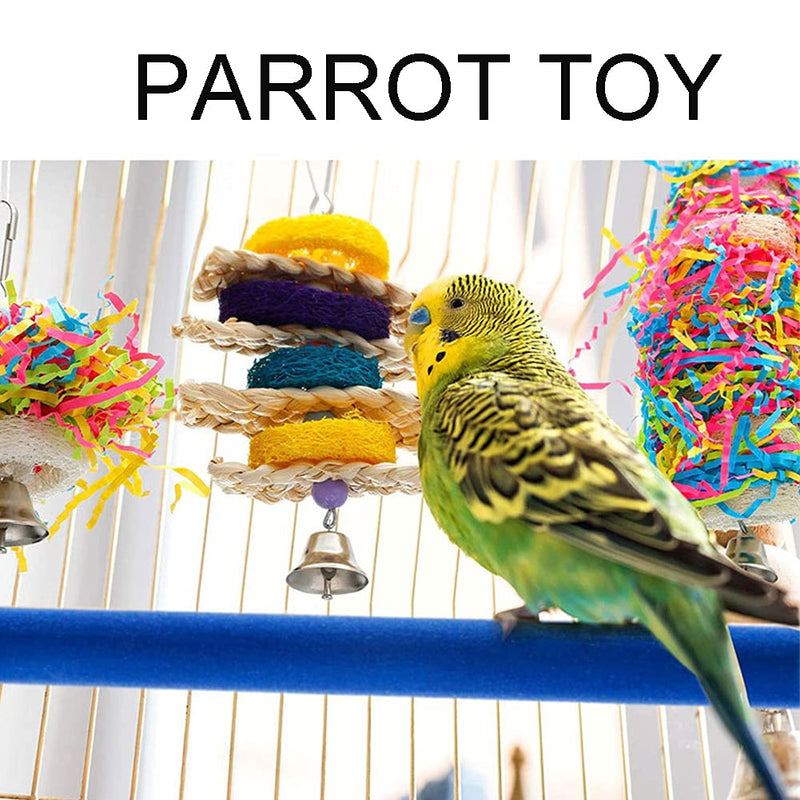 6 Pack Bird Shredding Toys,Parrots Chewing Hanging Toys,Bird Cage Accessories Parrot Cage Shredder Toys,Station Stick Foraging Toys for Small Parakeets Love Bird Cockatiel Finch Conures - PawsPlanet Australia