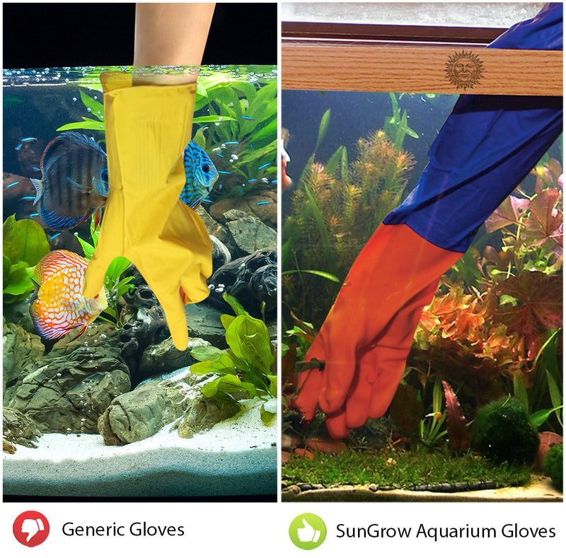 SunGrow Aquarium Water Change Gloves, 19.6 Inches Long, No-Skid Design, Keep Hands and Arms Dry, Seamless Stitching and Elastic Cuff, 1 Pair - PawsPlanet Australia