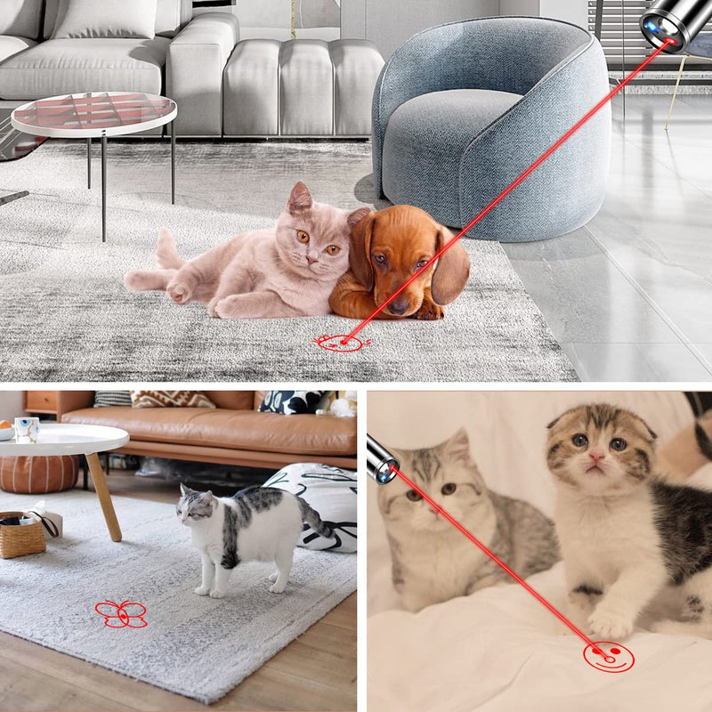 Cat Pointer Toy,Dog Laser Pointer,7 Adjustable Patterns Laser ,Long Range 3 Modes Training Chaser Interactive Toy,USB Recharge - PawsPlanet Australia