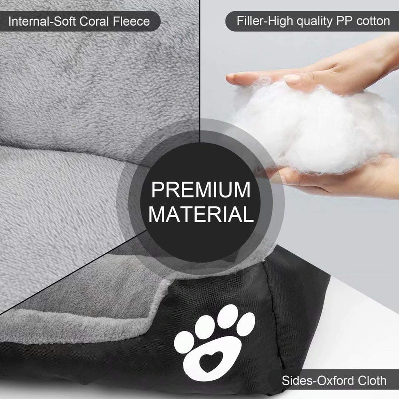 Calming Dog Bed, Warming Washable Rectangle Sleeping Orthopedic Sofa Pet Bed with Breathable Soft Cotton and Coral Fleece, Non-Slip Bottom for Large Medium Small Dogs and Cats. - PawsPlanet Australia