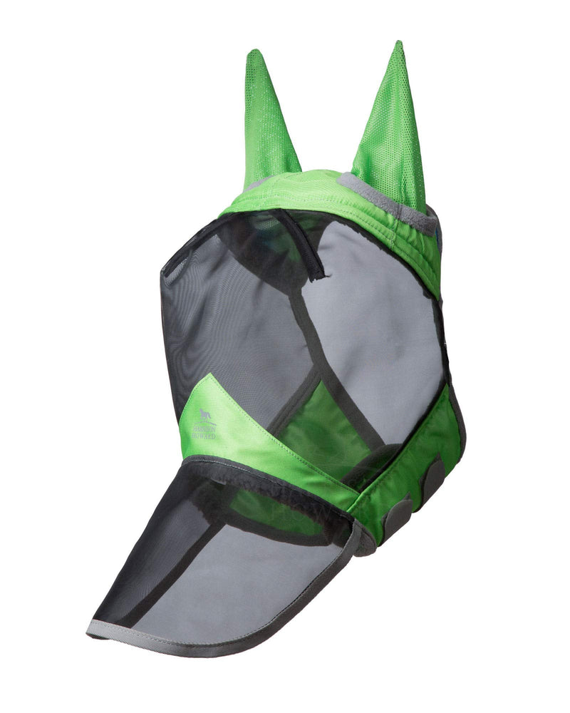 Harrison Howard CareMaster Pro Luminous Fly Mask Full Face Pasture Green (S; Pony) Pony (Small) - PawsPlanet Australia