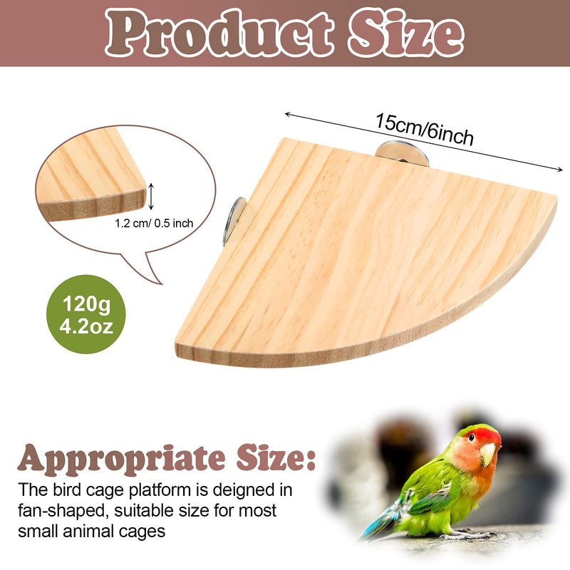 Sumind 2 Pieces Bird Stand Platform Bird Cage Platform Bird Perch Platform Fan-Shaped Wood Perch for Small Animals Bird Finches Hamster Parrot Gerbil Lovebird Parakeet Cage Accessories - PawsPlanet Australia