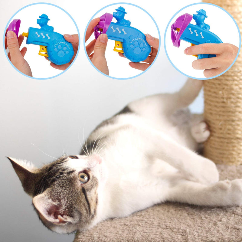 [Australia] - GB4 Cat Fetch Toy - Cat Tracks Cat Toy - Fun Levels of Interactive Play - Cat Toys with 5 Colors Flying Propellers Satisfies Kitty’s Hunting, Chasing & Exercising Needs Blue 