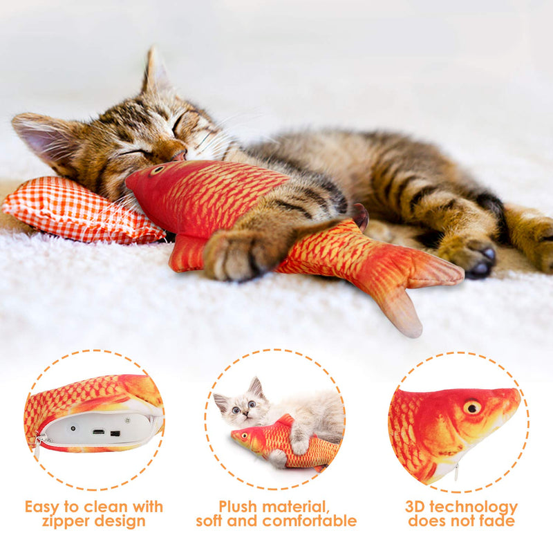 Ruolan Tiny Tuna Cat Toy,Floppy Fish cat Toy Flopping Fish cat Toy Moving Fish cat Toy,Wiggle Fish Catnip Toys for Cats, Motion Cat Toy,USB Charge Large - PawsPlanet Australia