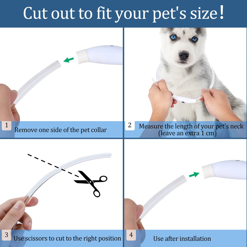 Coolzon LED light collar dog collar rechargeable, waterproof 3 color changing collar dog, light band dog length adjustable super bright collar cat and dogs small large medium blue, green, red - PawsPlanet Australia