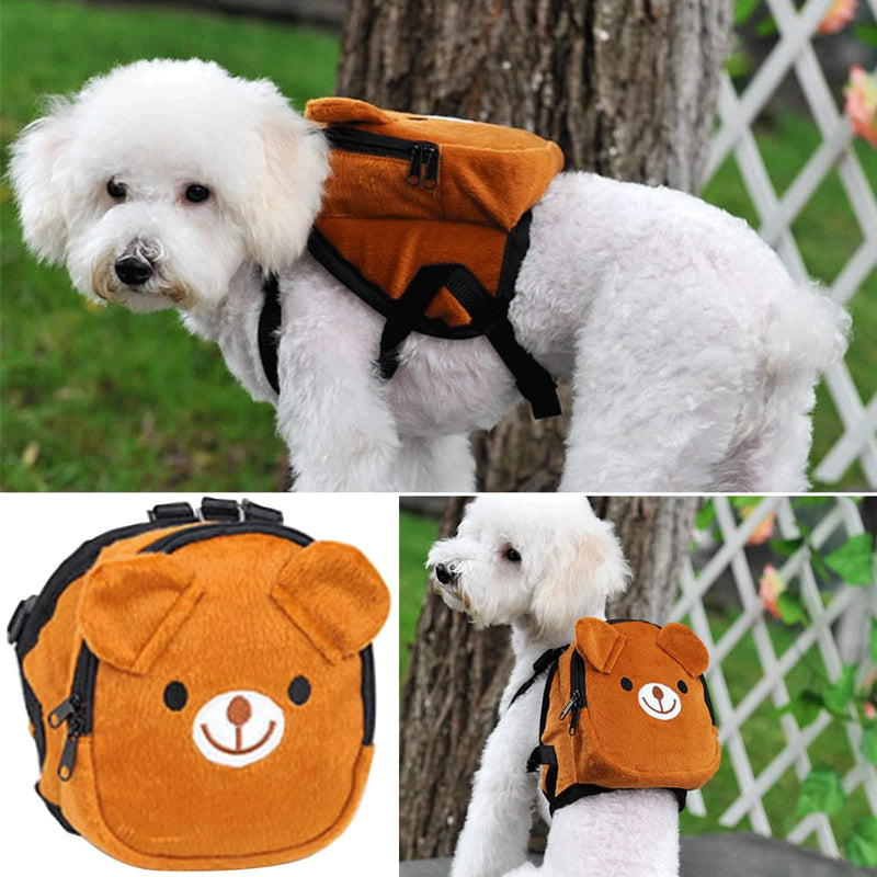 Pet Backpack, Cute Dog Backpack with Adjustable Straps for Small Dogs Cats. Dog Saddle Bags for Outdoor Travel Hiking Brown - PawsPlanet Australia