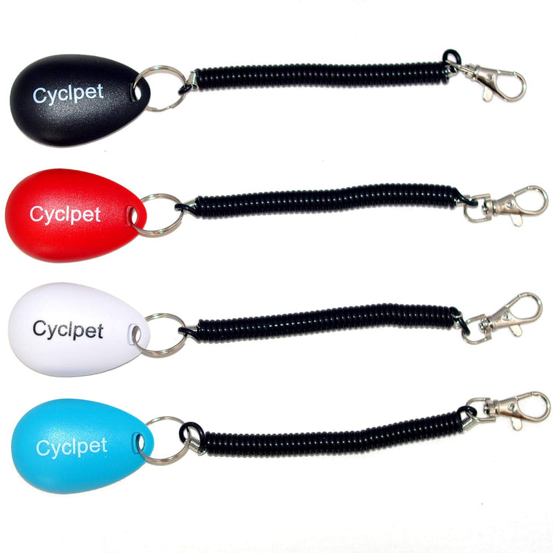 Cyclpet 14 Multi-Colorful Dog Clicker - Large Medium Small Dogs Training Clicker with Wrist Strap. Black,Red,White,Sky Blue - PawsPlanet Australia