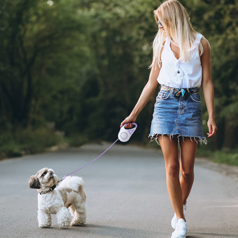 MoYouno 5 m retractable dog leash, heavy-duty dog leash, automatically extendable, for small, medium and large dog breeds up to 5 m 30 kg, retractable dog leash with LED lights white - PawsPlanet Australia
