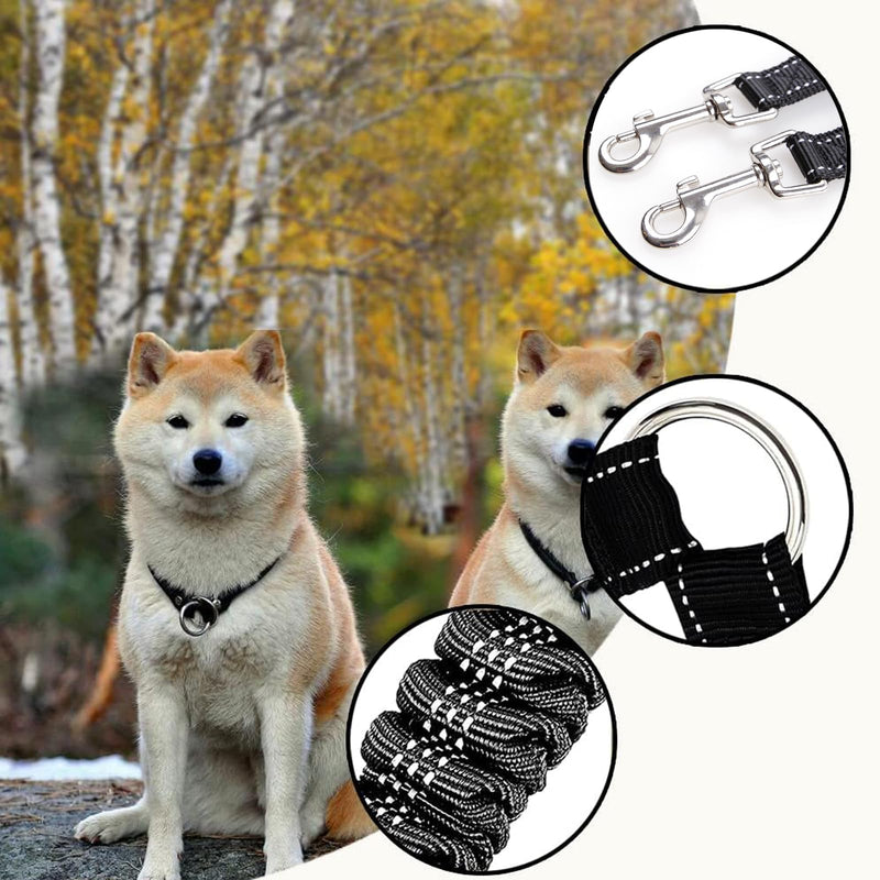 Exsbtay dog leash for 2 dogs, dog leash for large dogs, leash for 2 dogs, 360° rotating, splitter double leash for dogs for small, medium and large dogs, puppies, running training - PawsPlanet Australia