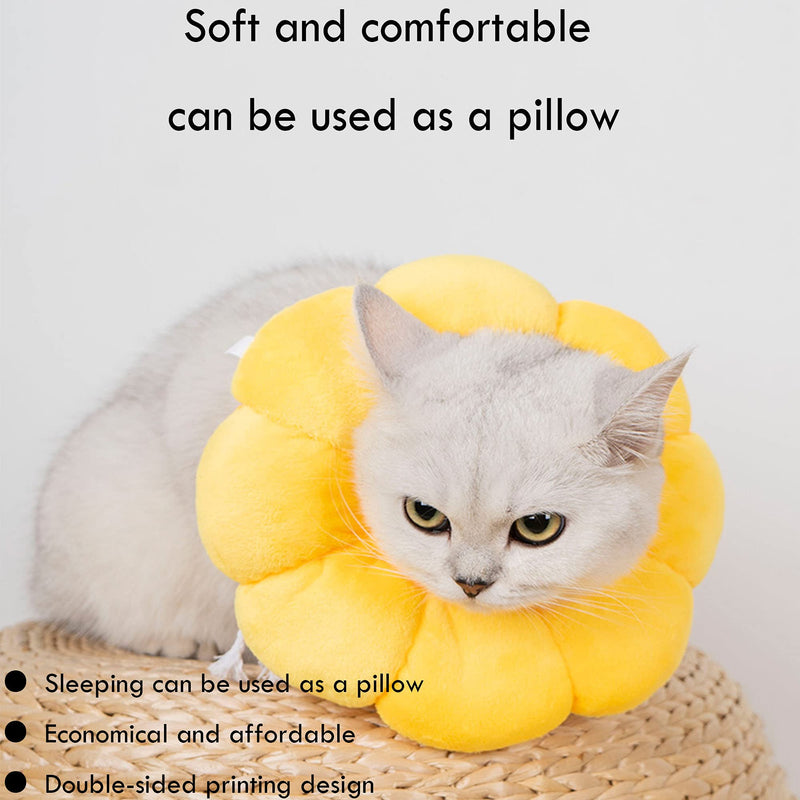 XSQD Cat Recovery Collar, Cone Circle for Pets, Soft Collar with Pet Neck, Neck Brace Cats Soft, Cotton Cute Shaped Elizabeth Collar, Protective Collar Multicolored L - PawsPlanet Australia