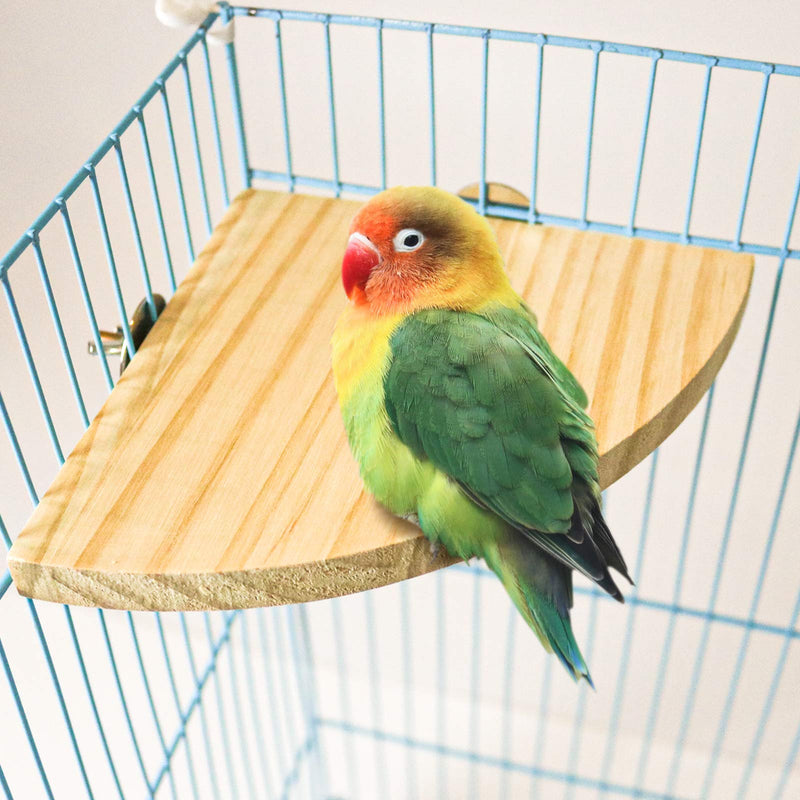 suruikei 2 Pack Bird Perch Platform, Parrot Stand Sector Playground Wood Perch Stand Toy Cage Accessories Exercise Toy for Parakeet Conure Cockatiel Budgie Gerbil Rat Mouse Chinchilla Hamster Set 2 - PawsPlanet Australia