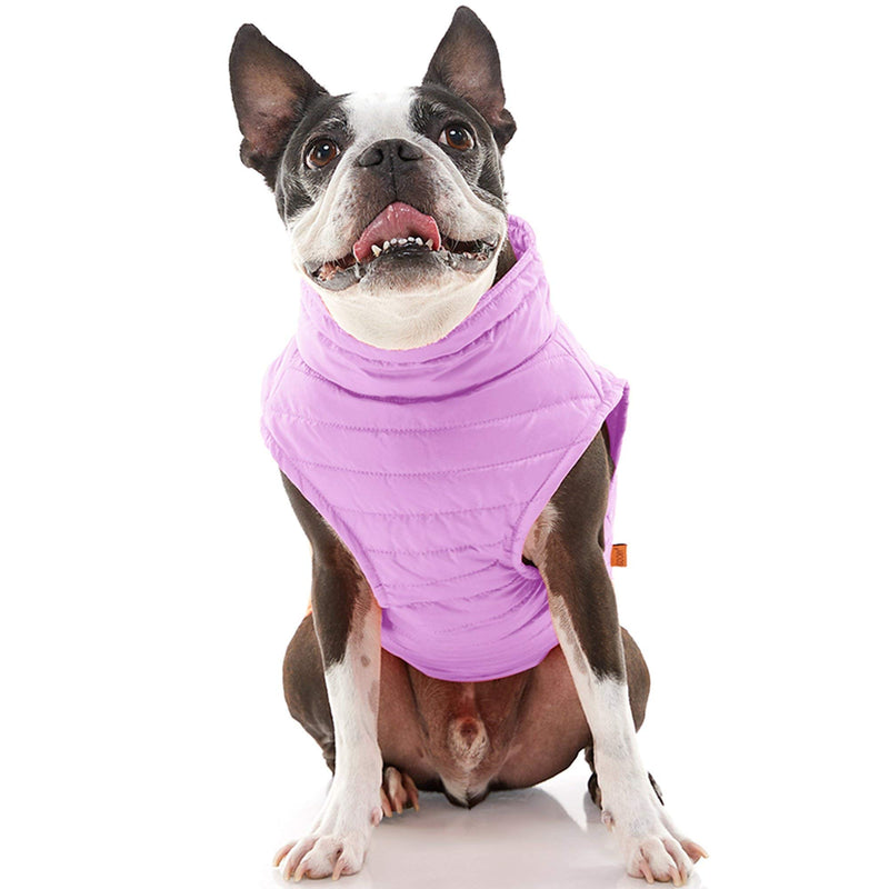 Gooby Puffer Vest Dog Jacket - Purple, Small - Ultra Thin Zip Up Wind Breaker with Dual D Ring Leash - Water Resistant Small Dog Sweater Coat - Dog Clothes for Small Dogs Boy or Medium Dogs Small chest (37 cm) - PawsPlanet Australia