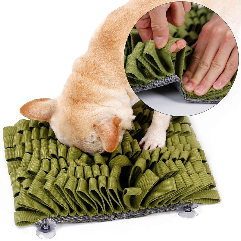 Dog Snuffle Mat, Dog Sniffing Pad, Soft Pet Nose Work Smell Snuffle Mat, Training Feeding Foraging Skill Blanket, Dog Play Mats Puzzle Toys, 30 x 30cm (Green) Green - PawsPlanet Australia