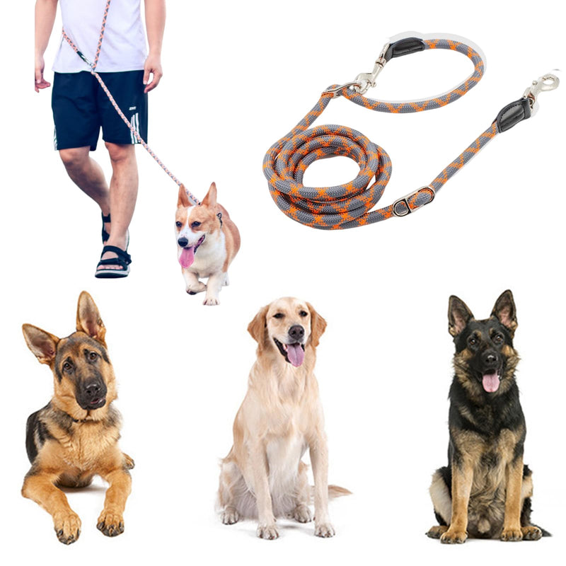 Wenxiaw dog leash, double leash for large dogs, adjustable dog leash with premium reinforcement for large and medium dogs, double leash with 2 carabiners, 2.6 meters long, paracord lead - PawsPlanet Australia