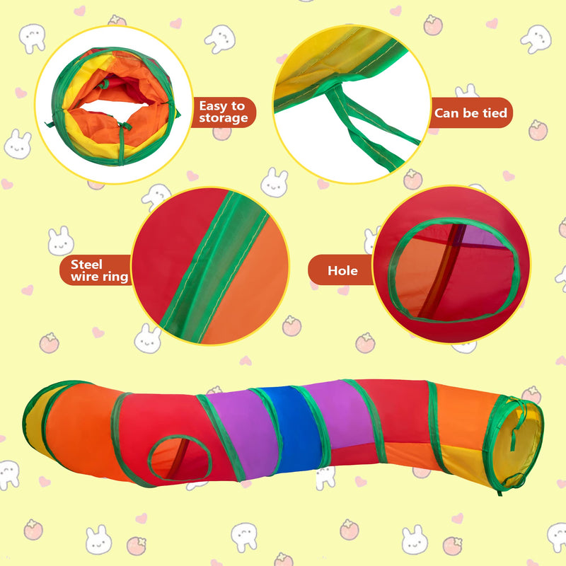 Rabbit Toys Tunnel Pet Toys Small Animal Activity Tunnels Tubes for Rabbits Bunny Dwarf Guinea Pigs Kitty Puppies Crinkle Collapsible toys 11 - PawsPlanet Australia