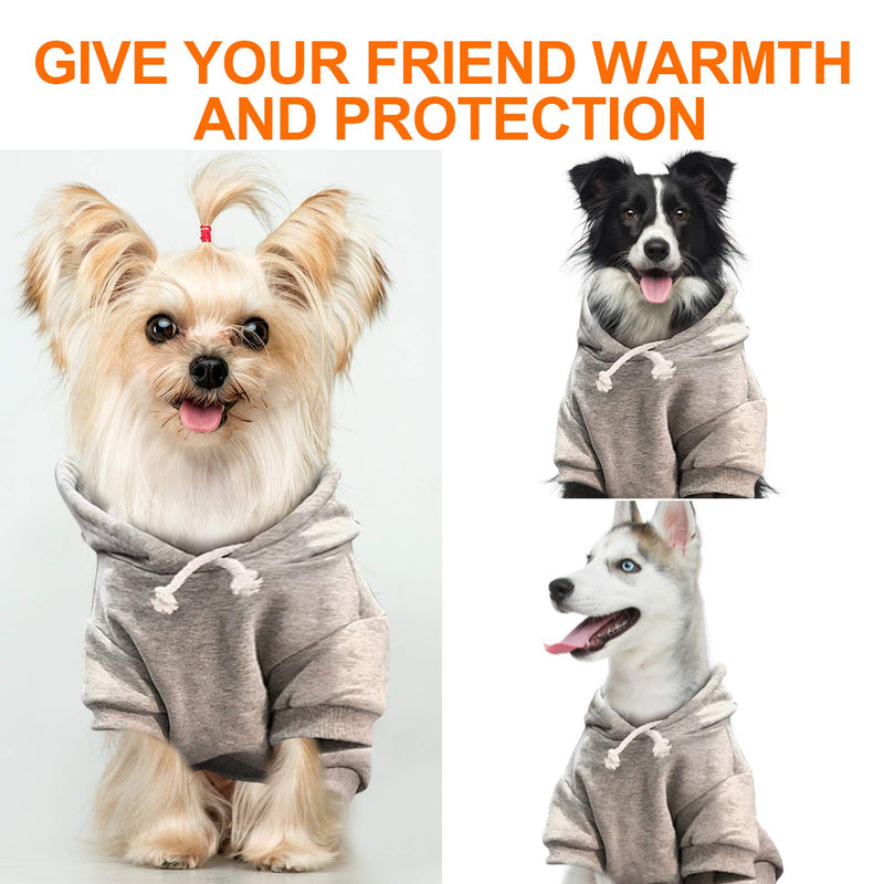 Podazz Dog Hoodie, Pet Dog Warm Jacket, Small Dog Winter Clothes, Fashion Soft Cotton Puppy Hoodie Outdoor Pullover Dog Hooded Jumper for Puppy Teddy Poodle Chihuahua Bomei（S,Grey） S - PawsPlanet Australia