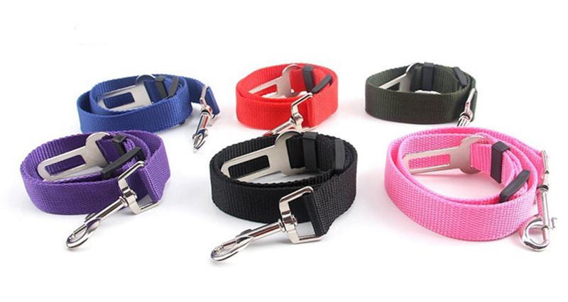 [Australia] - New Tech Junkies SEAT BELT restraint clip-on to collar/harness Pet Dog car truck mini-van Animal Safety nylon RED 