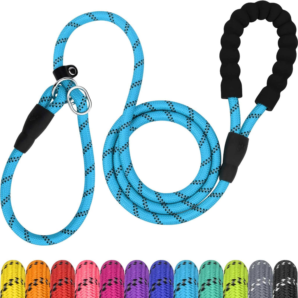 TagME Retriever leash with pull stop, reflective rope leash 185 cm Moxon leash, soft padded handle, 12 mm for large dogs, blue 185 x 1.2 cm (pack of 1) blue - PawsPlanet Australia