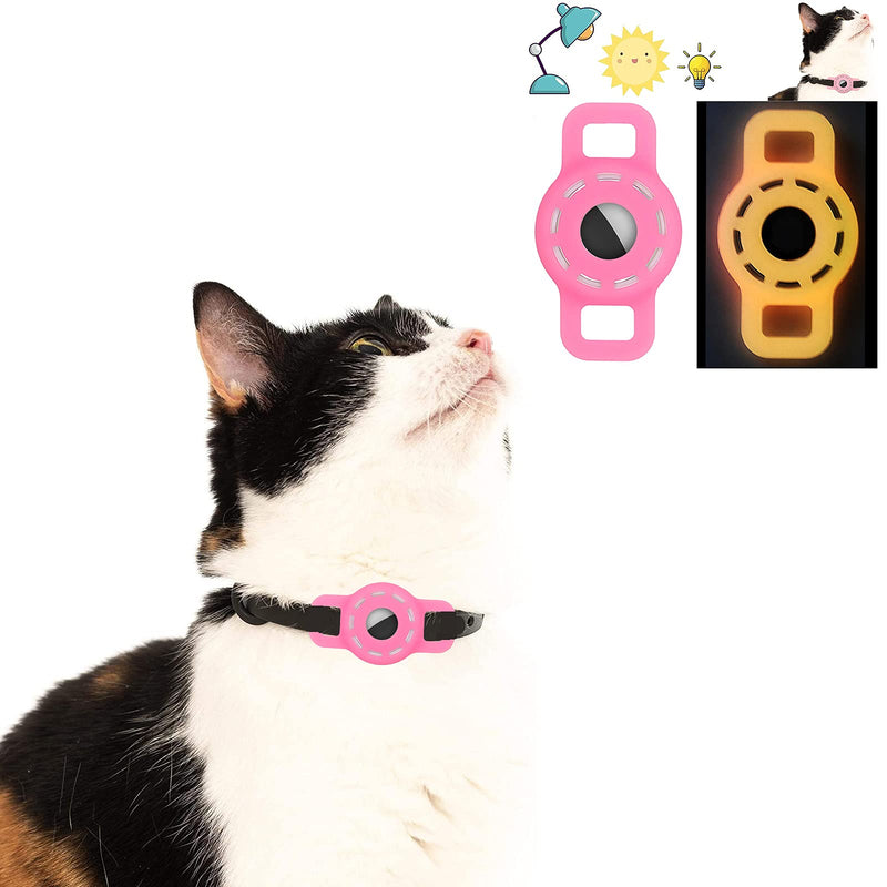 Airtag Cat Collar Holder Compatible with Apple Air Tag ,Small Animals Pets Anti-Lost Pet Collar Id Tags for Air Tags ,Anti Scratch Cat GPS Tags,Silicone Case for Cats Collar Finder Tracker Locator Avocado Green/Red/Glow Blue - PawsPlanet Australia