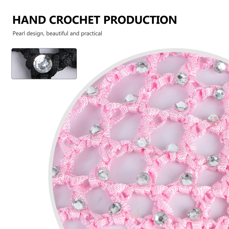 Lurrose 10 Pcs Pearl Bun Cover Elastic Crochet Scarf Hair Net Colorful Ballet Bun Hair Cover for Girls Women - PawsPlanet Australia