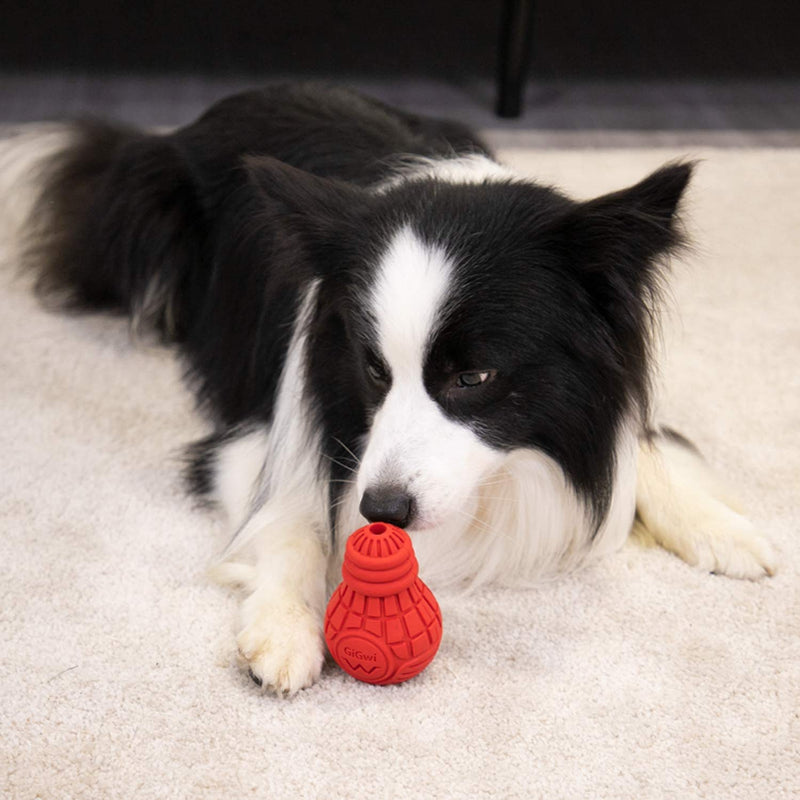 GiGwi Durable Natural Rubber - Chew Toy, Feeding Bulb (Large, Red) Large - PawsPlanet Australia