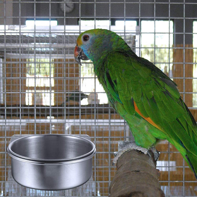 GOODGDN 3Pcs Bird Feeding Dish Cups, Stainless Steel Bird Bowl Parrot Animal Cage Water Food Bowl Bird Cage Cups Holder with Clamp Holder for Bird Parrot Water Food Dish Feeder - PawsPlanet Australia