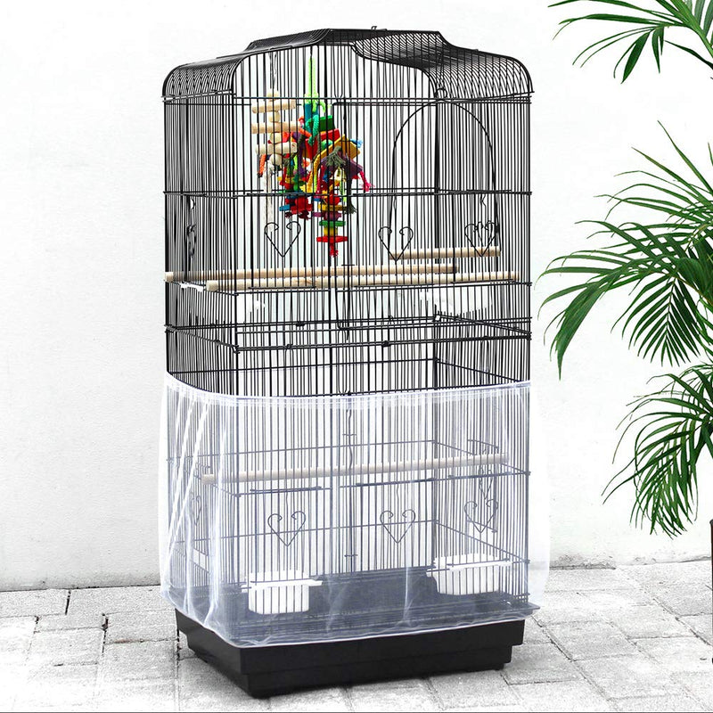 [Australia] - ASOCEA Bird Cage Seed Catcher Parrot Cage Mesh Skirt Universal Birdcage Cover Birdseed Nylon Net Guard Extra Large - Black&White (Not Include Birdcage) 