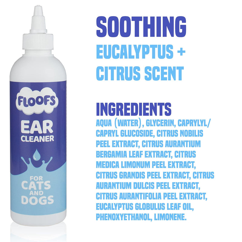 Floofs Dog Ear Cleaner Solution | Antibacterial Dog Ear Drops Stop Stinky Ears | Dog Ear Wash | Ear Care For Dogs | Dog Ear Cleaner Solution | Ear Cleaner for Dogs | Dog Ear Drops for Infection - PawsPlanet Australia