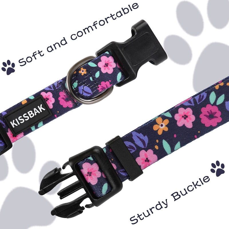 KISSBAK Dog Collar for Small-Medium-Large Dogs - Special Design Cute Girl Dog Pet Collar Soft Adjustable Fancy Floral Girl Puppy Dog Collars XS - PawsPlanet Australia