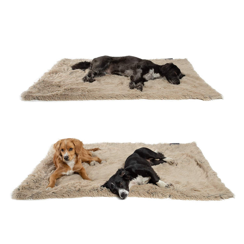 [Australia] - Best Friends by Sheri Luxury Shag Dog & Cat Throw Blanket 40x50, Taupe, Matching Donut Shag Cuddler Bed, Multi-Use, Mat, Sofa Cover, Warming 