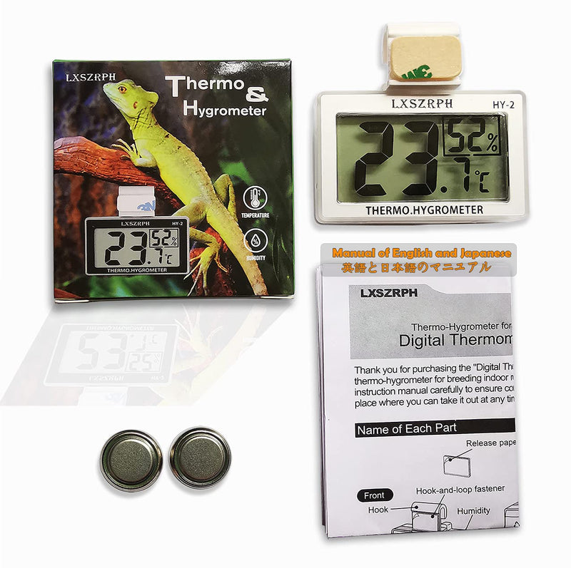 GXSTWU Reptile Hygrometer and Thermometer High LCD Display Temperature Humidity Meter Gauge with Hook for Reptile Tanks, Terrariums, Vivariums (1pack) 1pack - PawsPlanet Australia