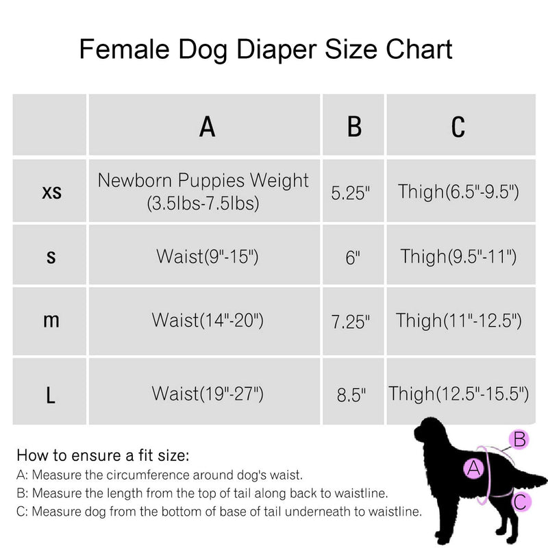 YOYAKER Washable Female Dog Diapers-3 Pack Reusable Dog Diapers-Highly Absorbent Diapers for Doggie in Heat, Dog Underwear for Female Dog Period Panties with Adjustable Straps XS(Weight3.5lbs-7.5lbs) black - PawsPlanet Australia
