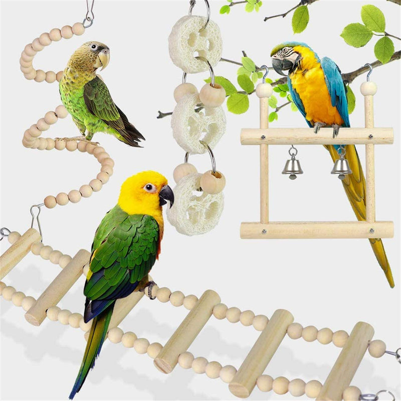 Miumiu Parrot Toys, 8Pack Parrots Cage Toys Bird Chewing Toys Bells Hanging Swing Shredding Chewing Toy for Small Parrots, Parakeets, Cockatiels, Budgie, Conures, Macaws, Love Birds, Finches, Mynah - PawsPlanet Australia